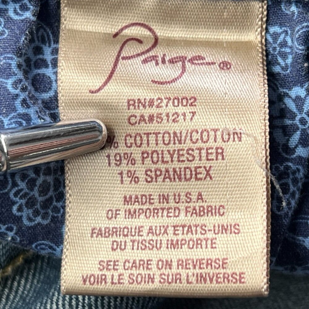Paige Skyline Jeans Womens 26 Skinny Made In Usa Blue Stretch Denim * - Picture 8 of 11